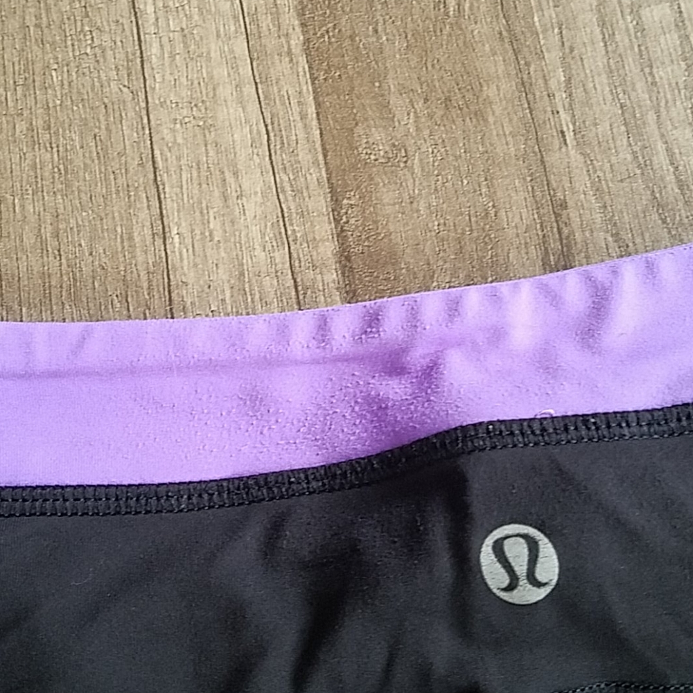 Lululemon Beach Runner Black Crop Tie Leggings 6 - Picture 9 of 13